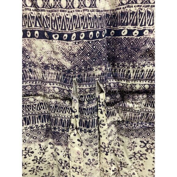 Michael Stars Womens Purple Aztec Dress 3/4 Sleeves V Neck Tie Waist Casual M - Picture 4 of 11